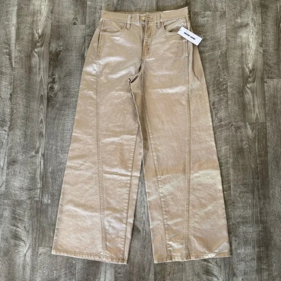 DKNY Ibiza High Rise Wide Leg Metallic Jeans - Picture 3 of 8